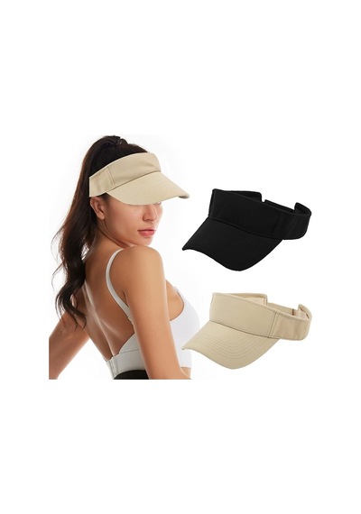 Unisex Uv Koruyucu Sporcu Plaj Vizör Şapka 2 Li Set (547423587)
