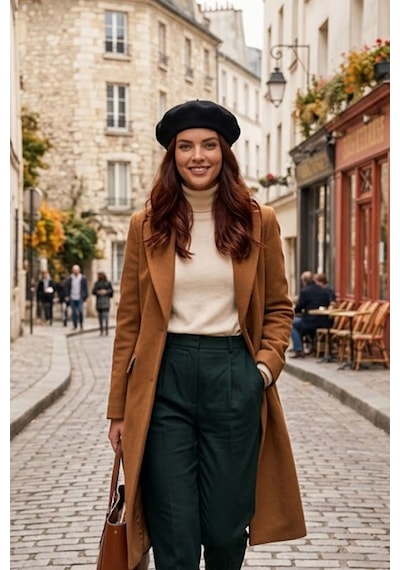Ritagarcia Vintage Tarz Kadın Fransız Keçe Ressam Bere Siyah