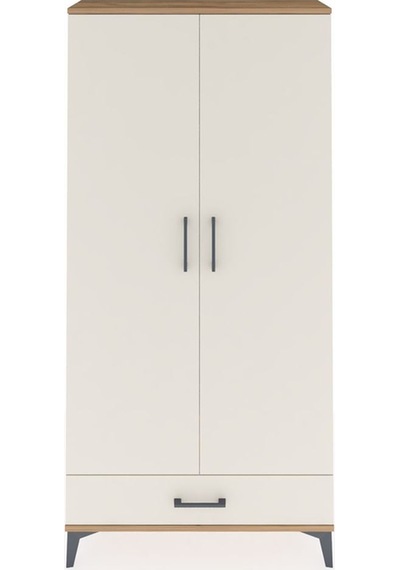 Arges Dolap Tek Raflı Tek Çekmeceli Tek Askılı 88x30x182 Çam-... Çam