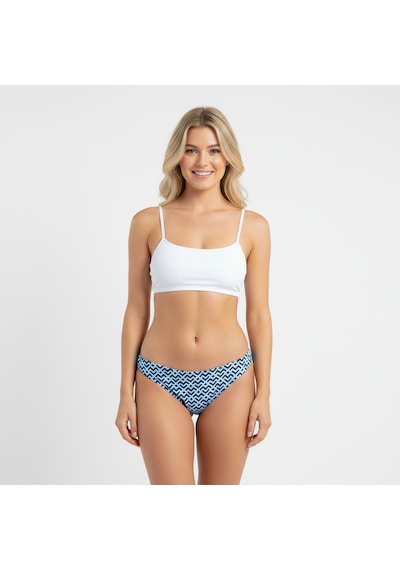 Bonbon Kadın Micro Polyester Desenli Slip Bb2110 Mavi Geometrik