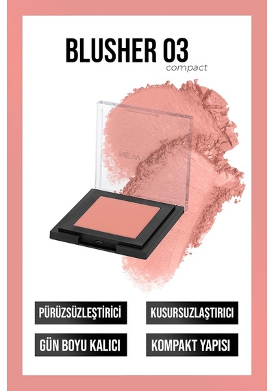 Powder Blusher 03 Toz Allık, 8680923351063 Çok Renkli