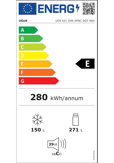 Uğur UES 421 D4K NFBC DGT R65 Dört Kapılı No Frost Buzdolabı