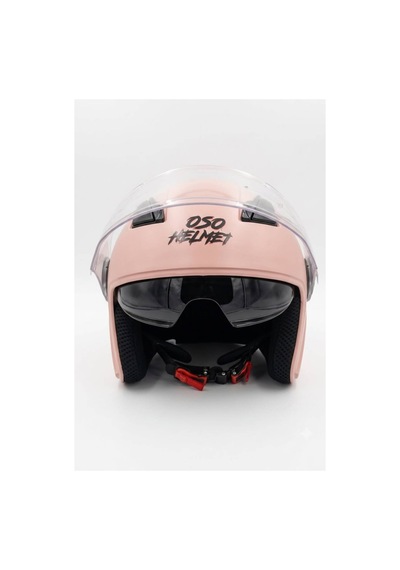 Oso Helmet Yarım Kask Gözlüklü Fusya Pembe - M Beden Pembe