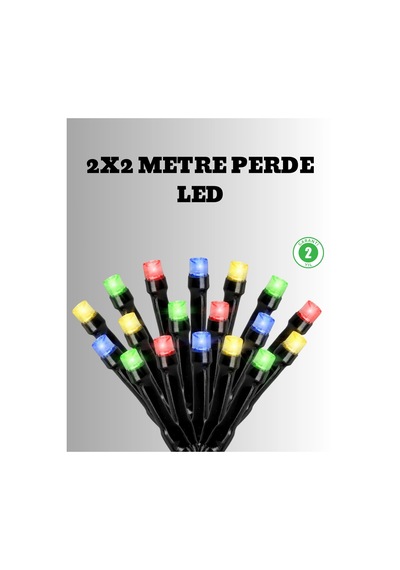 2x2 Metre Pil İle Çalışan Perde Led Işık 8 Modlu Dekoratif Açık Mavi