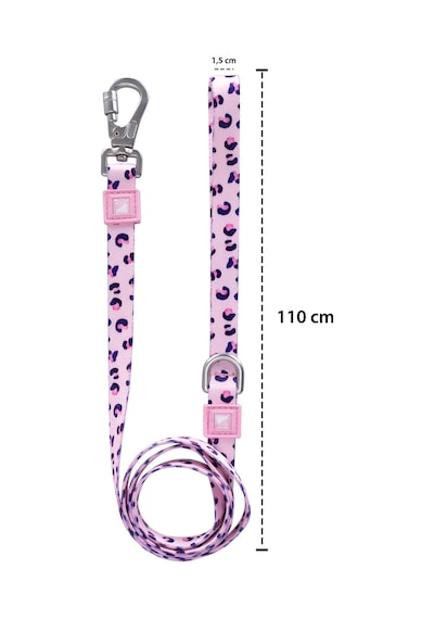 Patterned Recycled Leash Pembe - Pudra