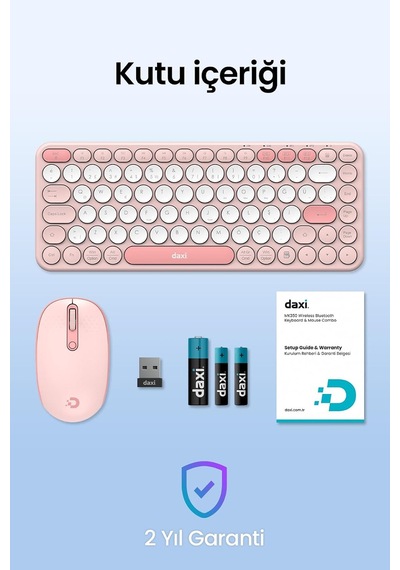 Mk350 Creator Pro Combo Sessiz 3 Kanallı Bluetooth + 2.4g Wireless Türkçe Q Klavye Mouse Seti Pembe Diğer Mk350 Creator Pro Combo Sessiz 3 Kanallı Bluetooth + 2.4g Wireless Türkçe Q Klavye Mouse Seti Pembe Diğer