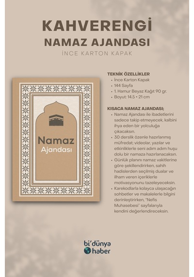 Namaz Ajandası Kahverengi Çok Renkli