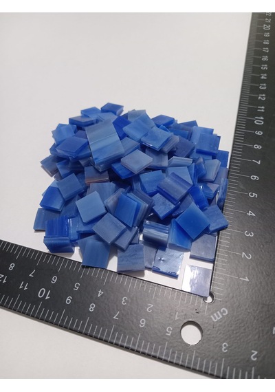 Mor Lacivert Kare Vitray Cam Mozaik Taşı - Sanatsal Mozaik Çalışmalarınız İçin Yaklaşık 10 X 10 Mm