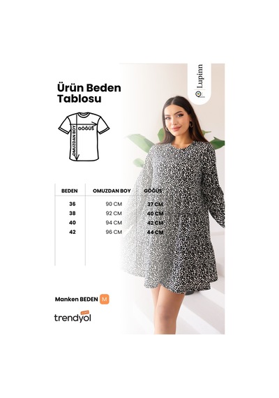 Kadın Siyah Beyaz Çiçekli Desenli Uzun Kollu Mini Elbise - Kadın Elbise Siyah