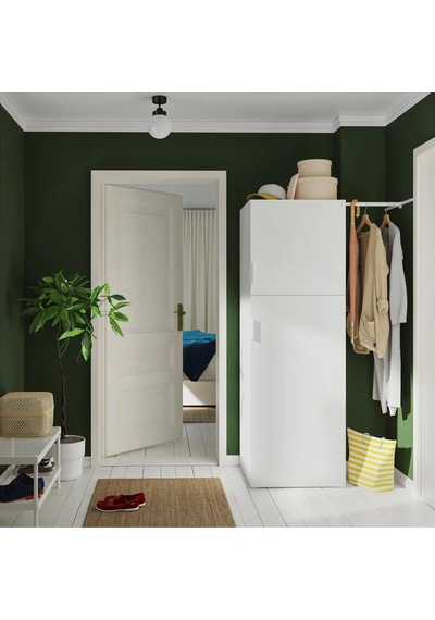 Ikea Beyaz Modern Kapaklı Gardırop 107x57x181 Cm