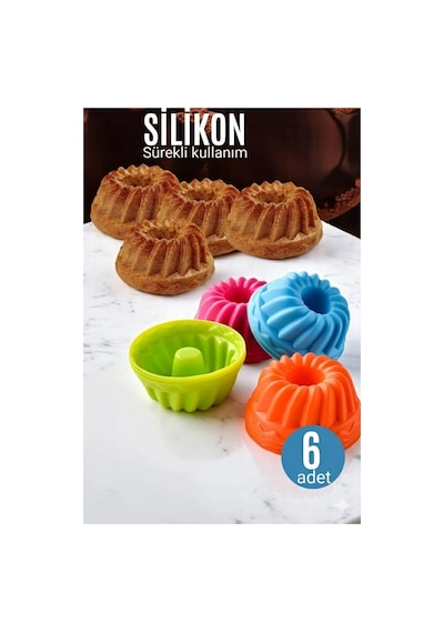 Silikon Göbekli Muffin Cupcake Kalıbı - Sürekli Ku Cpr-7565-01d33 Çok Renkli