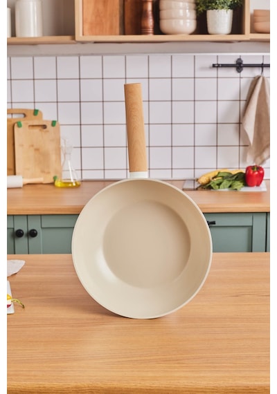 Karaca x Refika Swiss Crystal Almond Cream 28 Cm Wok Tava Ind
