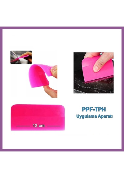Bezos Ppf/tph Silikon Çekçek Ragle Cam Filmi Çekme Uygulama Aparatı Pembe 12x7.5cm Rengaren