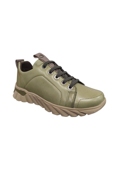 Mammamia 24k-3585 Kauçuk Taban Kadın Deri Ayakkabı Olive
