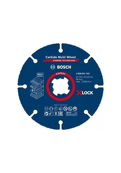 Bosch EXPERT Carbide Multi Wheel X-LOCK Kesici Disk 125 MM 2223 MM - 2608901193