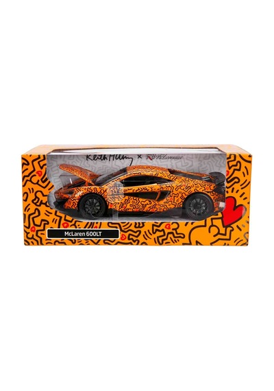 1:32 Sesli Ve Işıklı Rmz Hobby Keith Haring Serisi Die Cast Çek Bırak Model Araba - Turuncu Mclaren