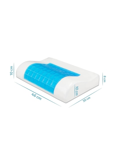 Viscofoam Terletmeyen Boyun Destekli Ortopedik Yastık Jelli Visco Yastık - 47x30x10-8cm