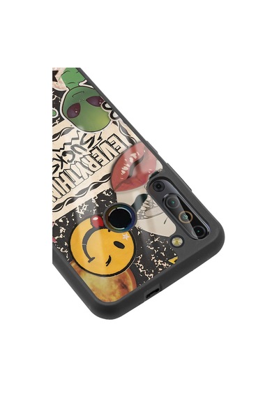 Casper X20 Retro Sticker Tasarımlı Glossy Telefon Kılıfı Çok Renkli
