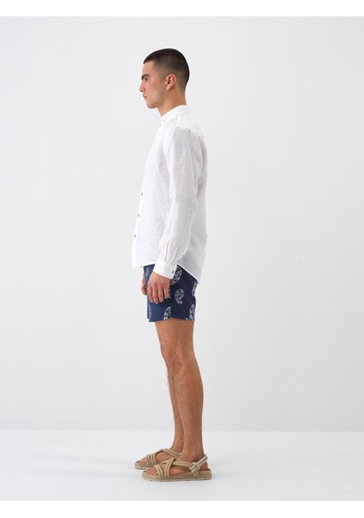 Xint Beyaz %100 Keten Regular Fit Gömlek 700963