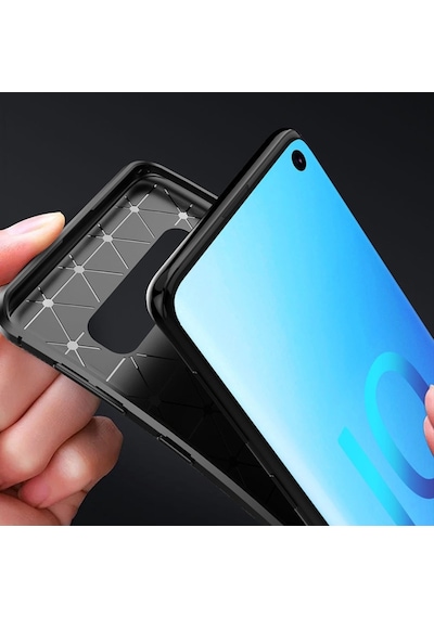 Samsung Galaxy Uyumlu S10 Kılıf Negro Karbon Dizayn Silikon
