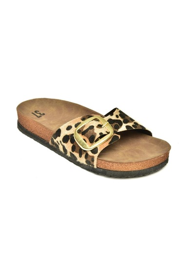 Fox Shoes P777507202 Leopar Süet Günlük Kadın Terlik Leopar-süet Çok Renkli