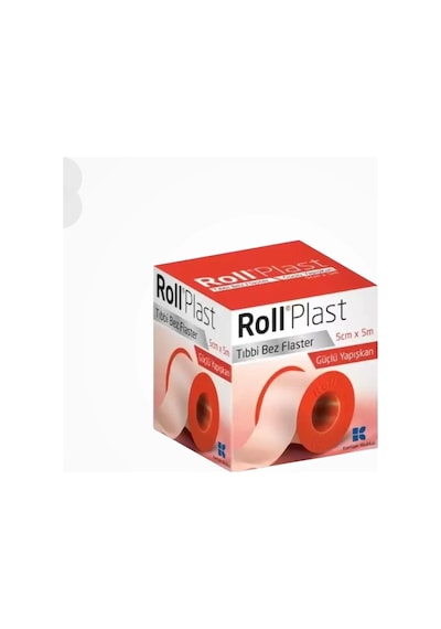Roll Plast Tıbbi Bez Flaster Çinko Oksitli Kauçuk Yapışkanlı 5cm X 5m - 2 Adet