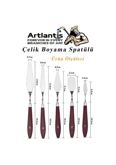Artlantis Çelik Spatül 5'li Li Set