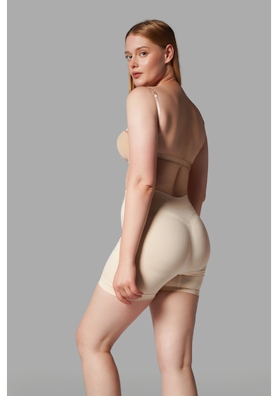 Fit Women Push Up Seamless Dikişsiz Popo Kısa Paçalı Korse 2064 Bej