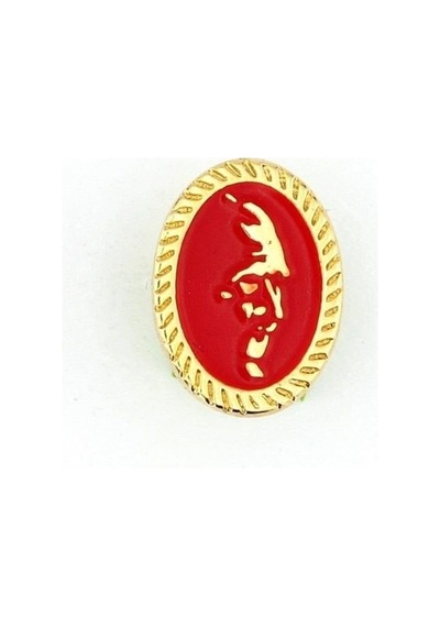 Solfera Kırmızı Atatürk Silüeti Sarı Metal Pin Rozet Rz163