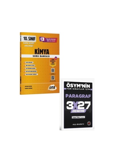 Ens 2027 10. Sınıf Kimya Etkinlikli Soru Bankası+ Evp Akademi Paragraf