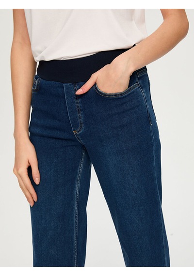 Faik Sönmez Wide Leg Fit Beli Lastikli Rahat Jean Pantolon S26jpn016 Us26jpn01627 İndigo
