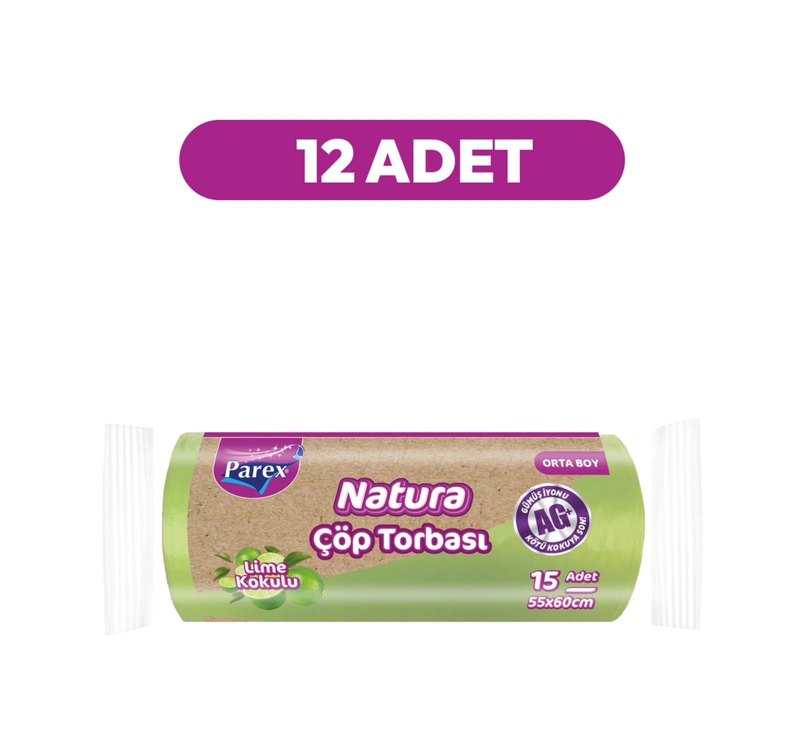Natura Çöp Torbası Orta Boy 15'li 55 X 60 Cm Onikili Paket