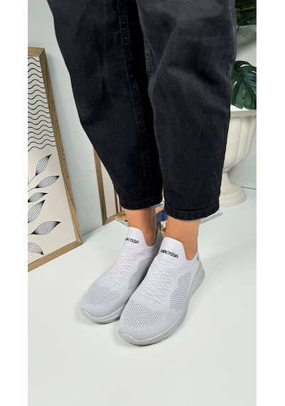 Günlük Unisex Sneaker Slip-on Nefes Alabilen Hafif Yürüyüş Bağcıksız Esnek Spor Ayakkabı 041f Buz