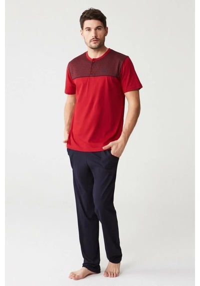 Mod 3259 Pamuklu Yazlık Kısa Kol Erkek Pijama Takım