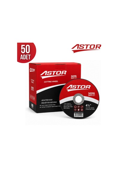 Astor Metal Kesici Taş 115x1x22.2 Mm İnox Kesmetaşı - 50 Adet