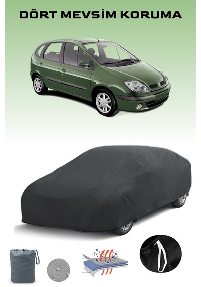 Siyah Renault Scenic 1999 - 2003 Araba Brandası, Oto Örtüsü, Araba Çadırı Siyah