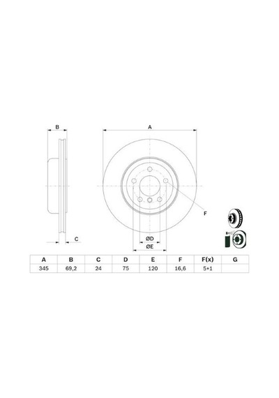 Bmw 7 F02 740li 3.0 2008-2012 Bosch Arka Disk 2 Adet