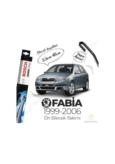 Skoda Fabia Muz Silecek Takımı 1999-2006 Bosch Aerotwin