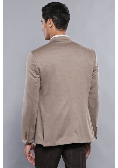 Penye Bej Slim Fit Ceket Wessi 001