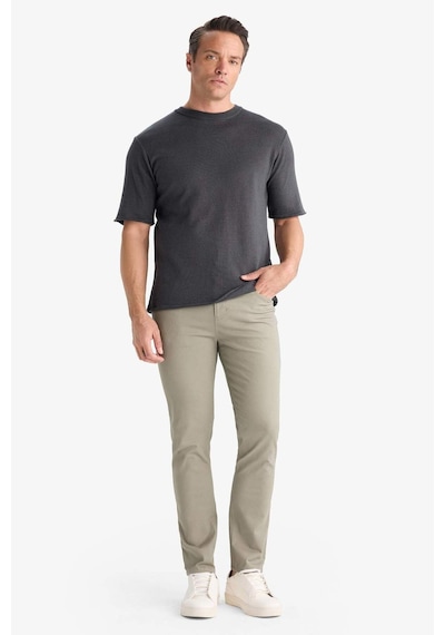 Defacto Slim Fit Dar Kesim Dar Paça Pantolon B2089ax25aukh465 Haki