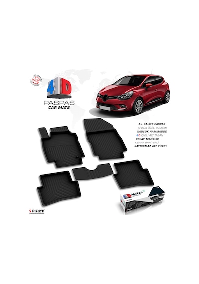 Renault Clio 4 4D Havuzlu Paspas 2012 Ve Üzeri A+Kalite