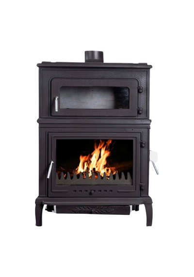 Reyo Stove Salda Üç Camlı Yan Kapak Fırınlı Döküm Şömine Soba