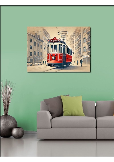 Kanvas Tablo İstanbul Un Kırmızı Tramvayı