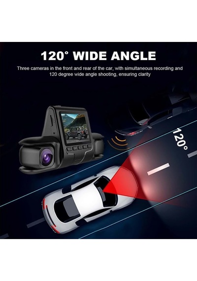 360 Kapsama Sunan Glrtech Araç Kamerası 3 Lensli, Full Hd, Park Monitörü, Gece Görüş, Hareket Sensörü