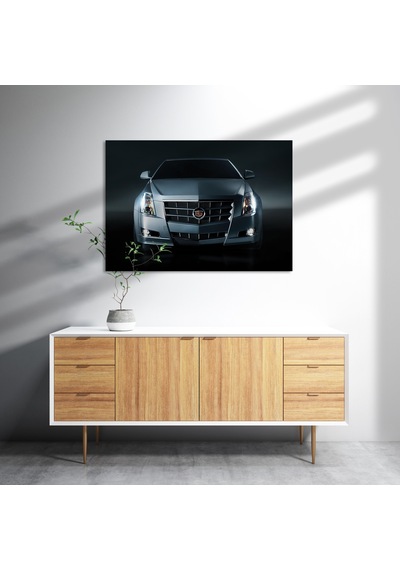 Cakasepetim Çelik Gri Cadillac Ön Görünüş Ahşap Mdf Tablo