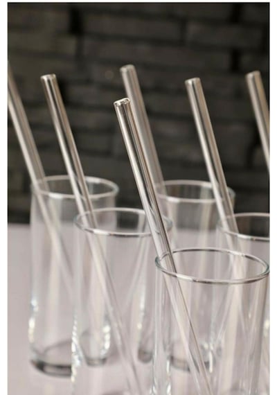 Şeffaf Düz Cam Pipet 2 Li Pipet 20 Cm Uzunluğunda Cam Pipet