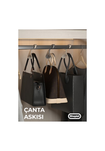 Çanta Askısı 6 Adet Premium Kalite Gri