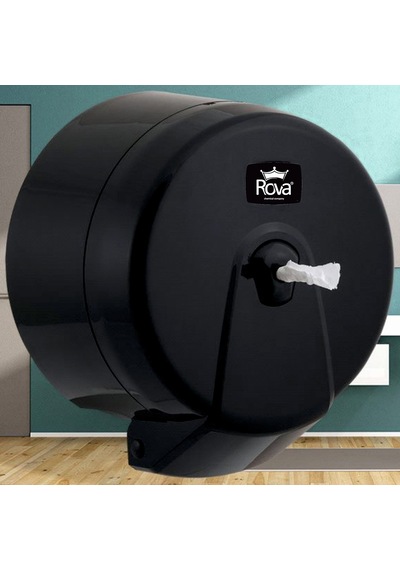 Rova Mini Point İçten Çekmeli Wc Kağıdı Dispenseri Siyah