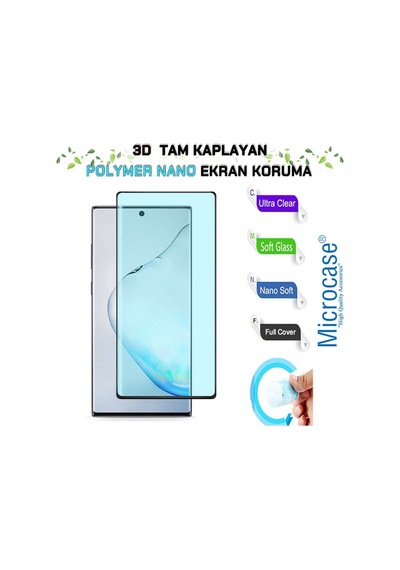 Samsung Uyumlu Galaxy Note 10 Plus 3D Polymer Kavisli Tam Kaplayan Nano