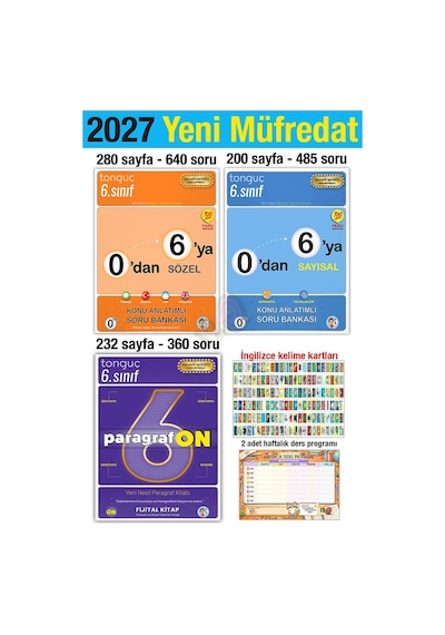 6. Sınıf 2027 Tüm Dersler 0'dan 6'ya Konu Anlatımlı Paragrafon Soru Bankası Seti